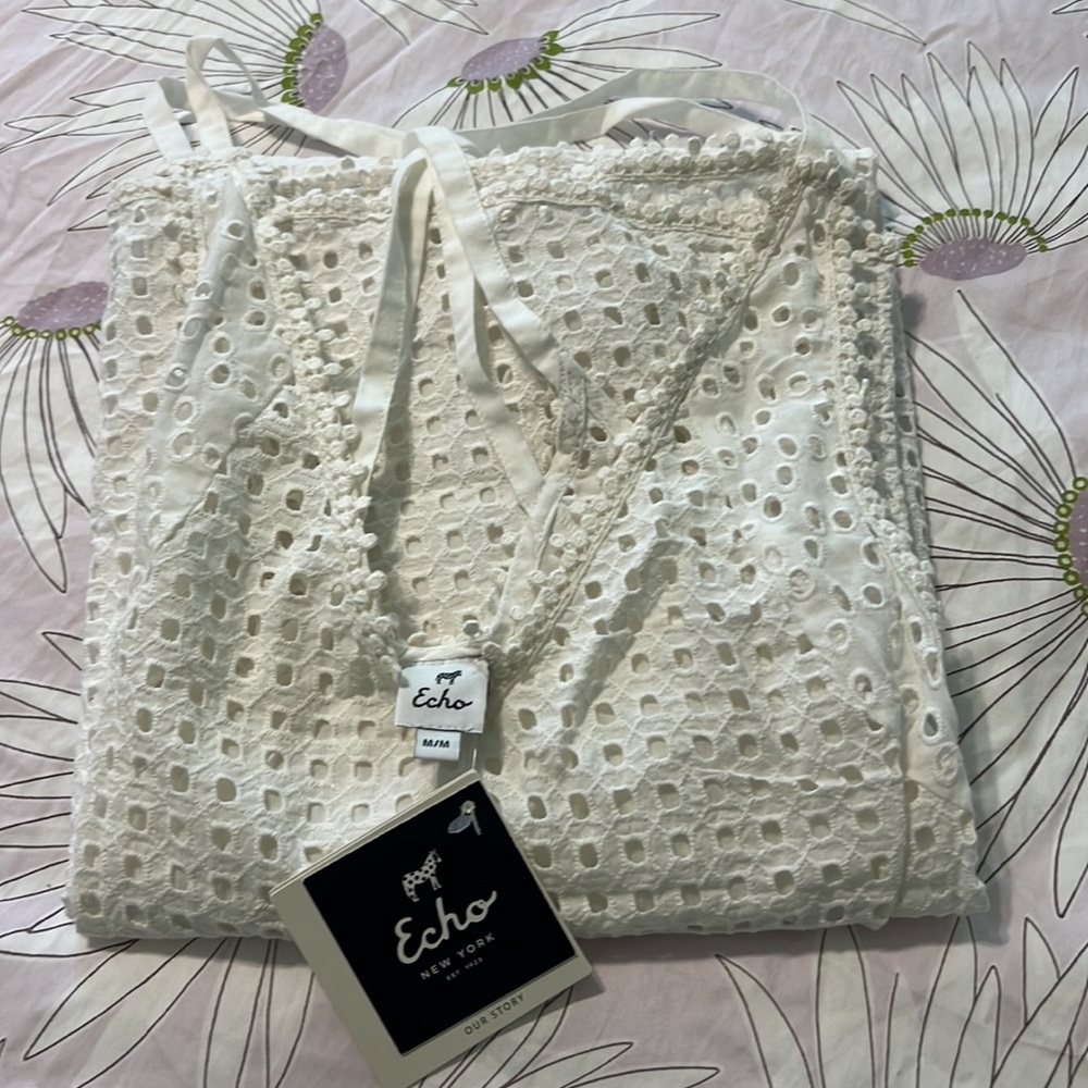 🔥🔥NWT ECHO Sheer Eyelet Midi Dress - Picture 10 of 11